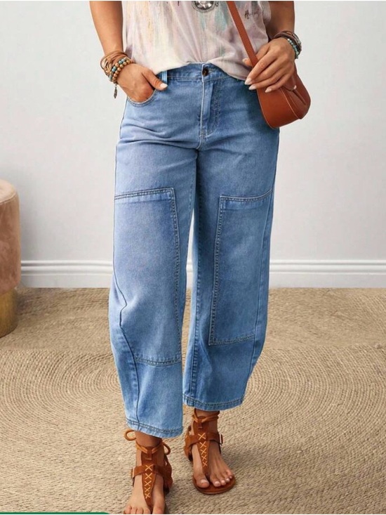 SHEIN Denim - Wide Leg Cinched Ankle Jean